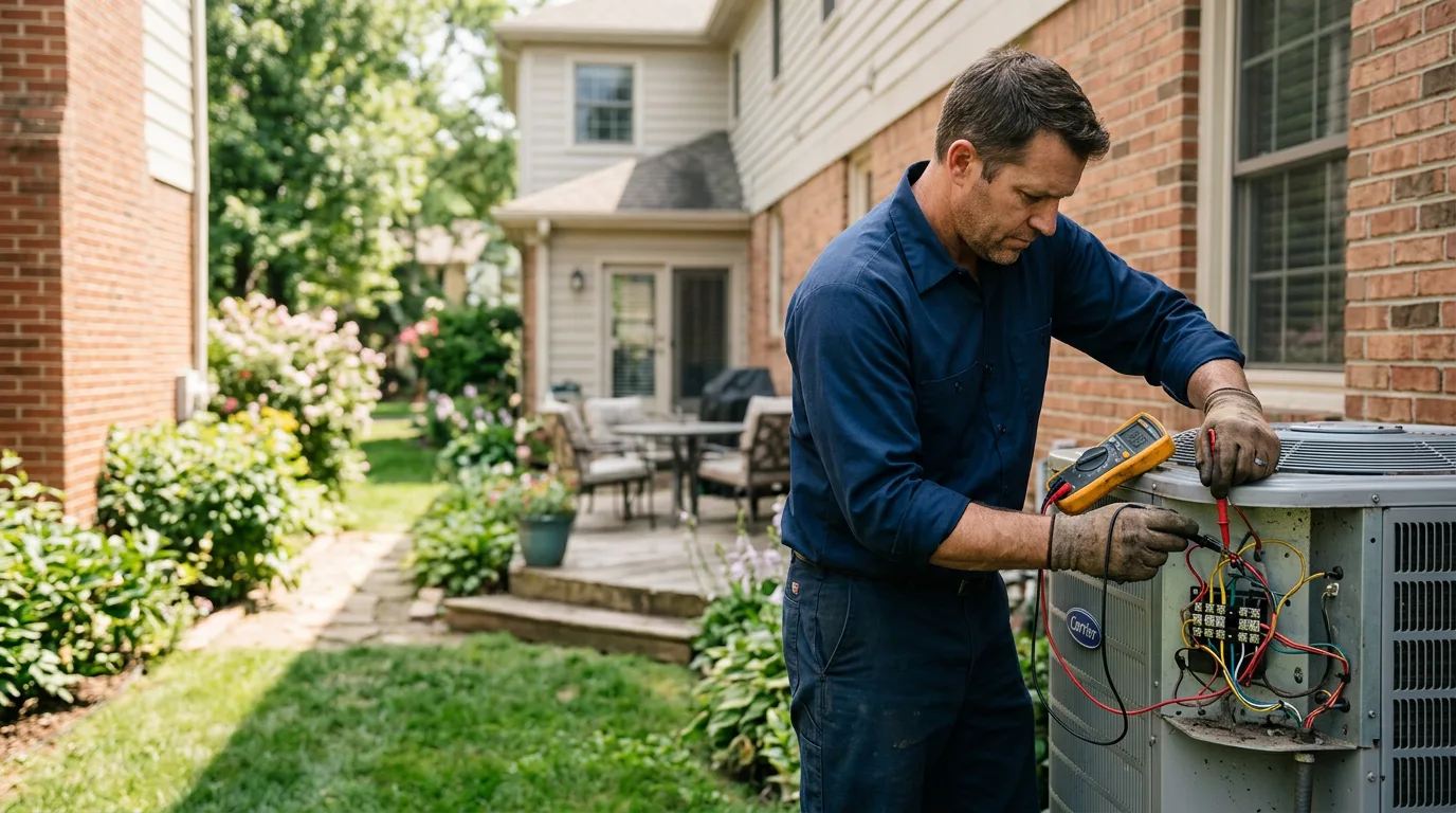 HVAC technician working near Goodrich, TX
